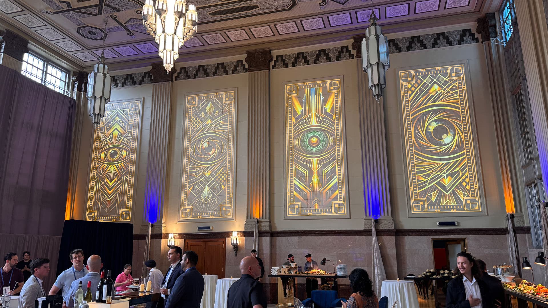 Projection mapping in the T&P Station lobby