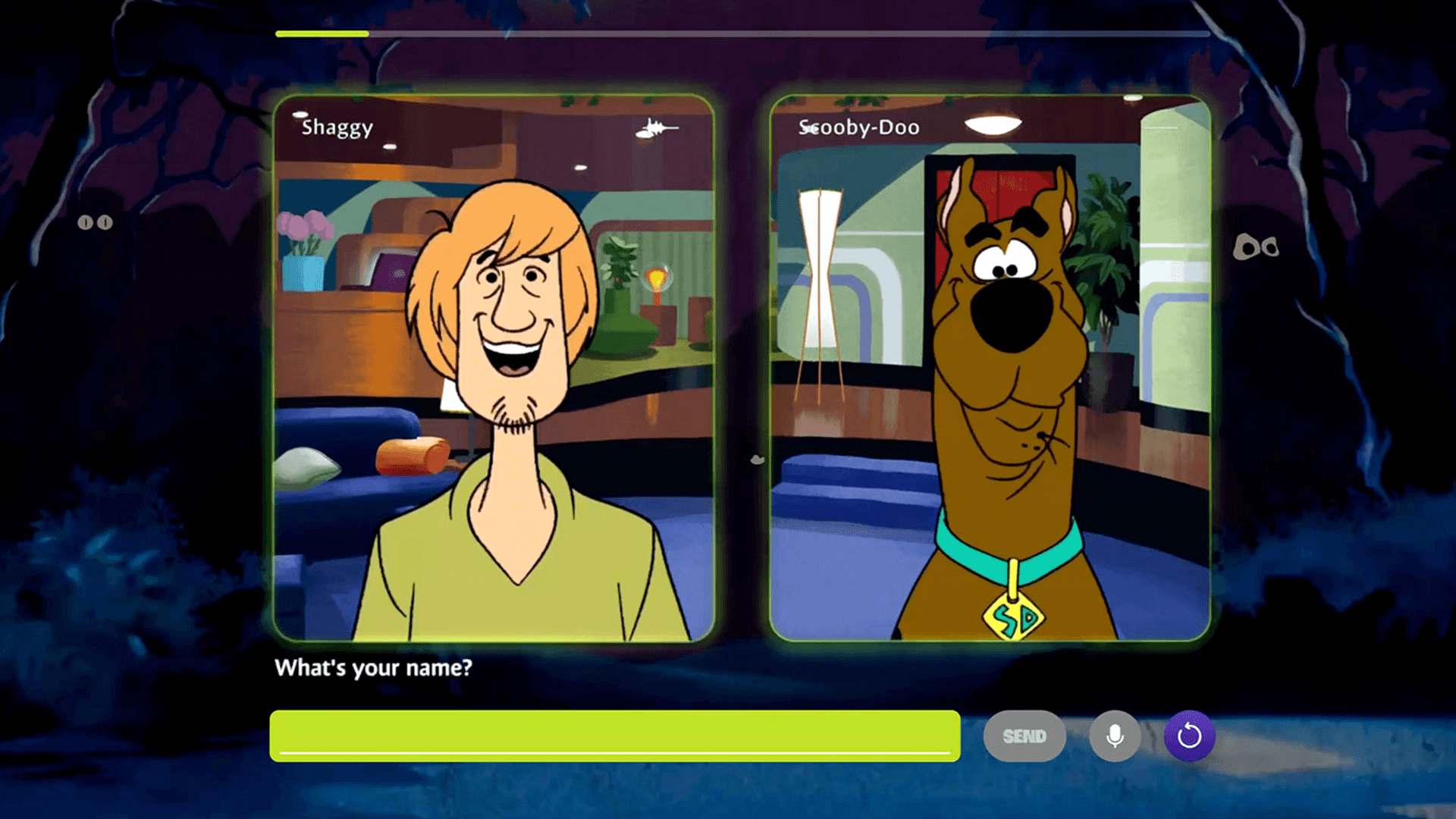 Fans begin their journey in the Character Studio by participating in an animated video call with Scooby-Doo and Shaggy.