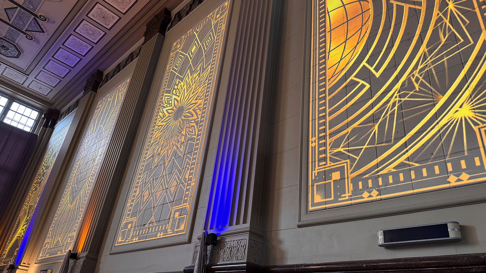 Guests inside the projection-mapped environment