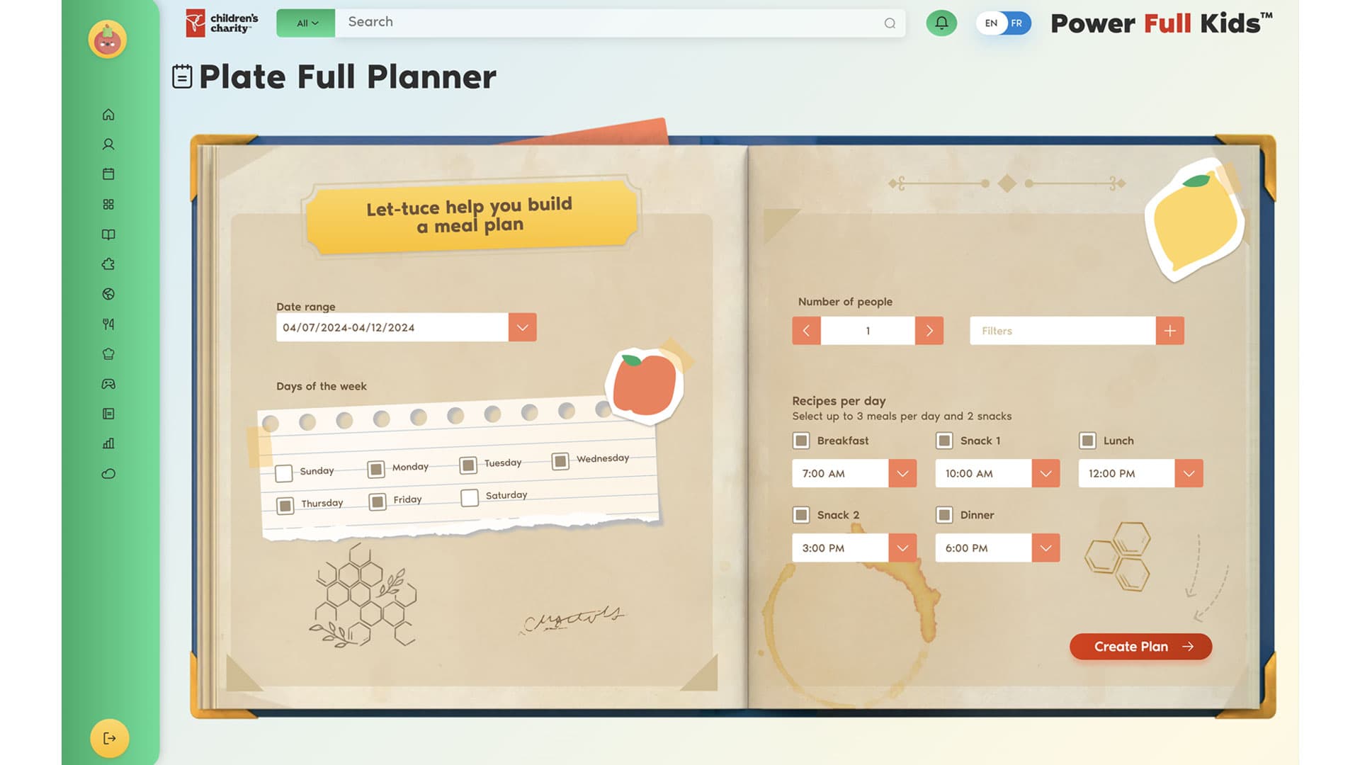 Power Full Kids Plate Full Planner screen two