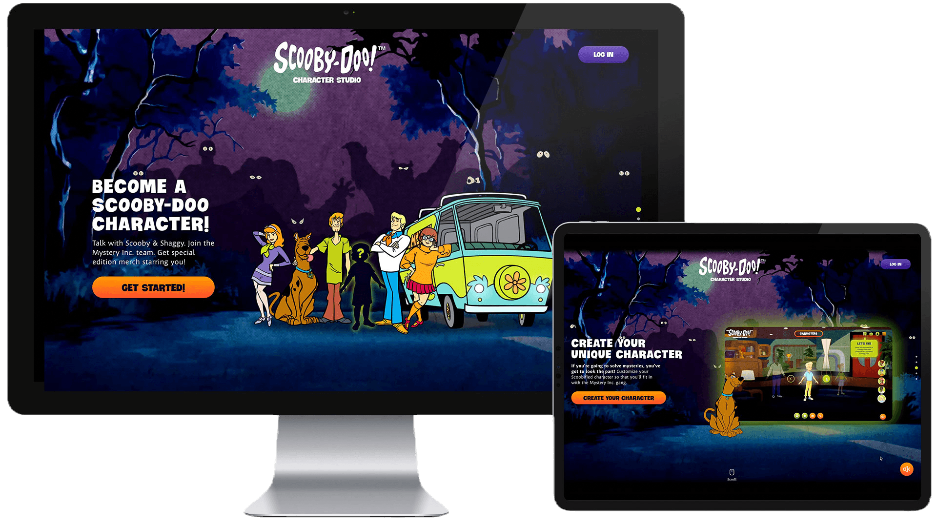 The interactive experience’s primary feature is a web-based application that lets fans participate in an interview with Scooby-Doo and Shaggy. Fans can also create personalized avatars in the classic 1970s Scooby-Doo art style. The app also features an e-commerce store, allowing fans to purchase personalized merchandise featuring their custom avatar character alongside the Mystery Inc. gang.