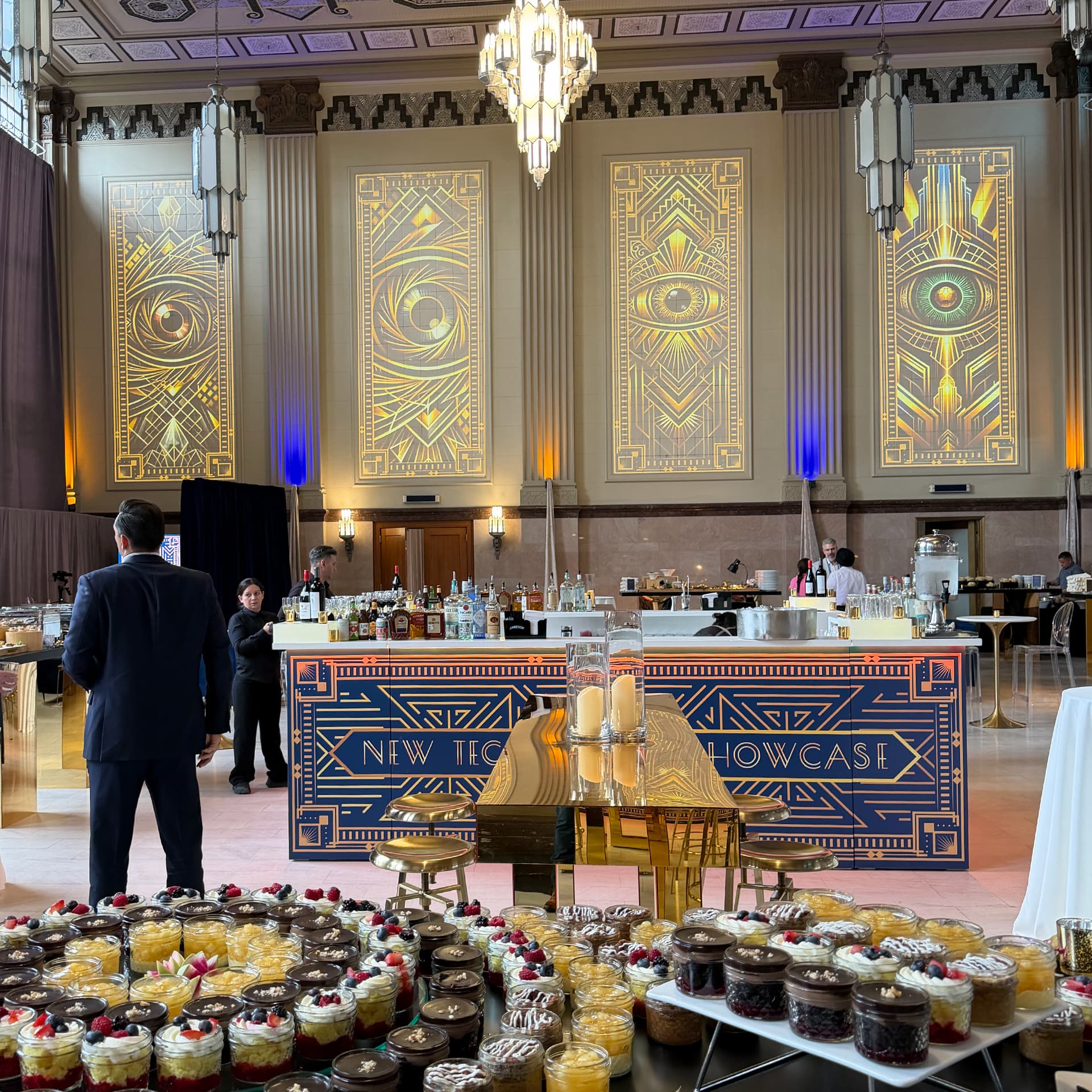 Art Deco event setting for Alcon Magic Mirror